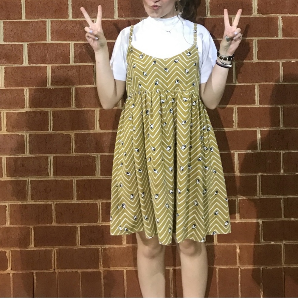 Yellow Chevron Pattern Dress